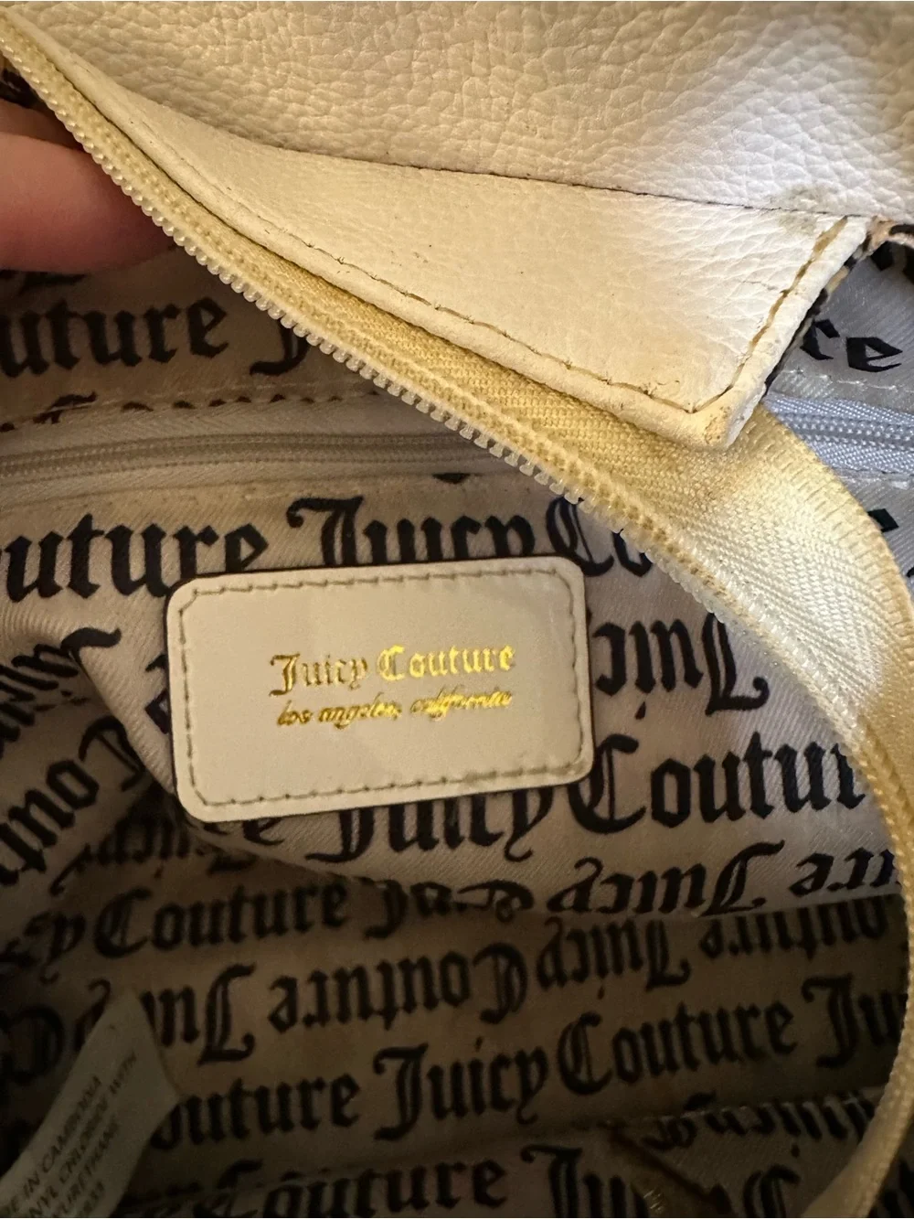 Juicy Couture White Multicolor Logo Satchel with Heart Charm